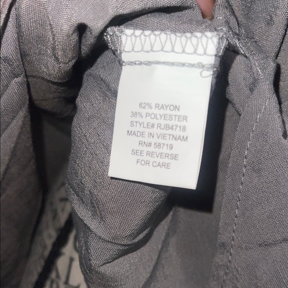 NY Collection Charcoal Button Down Shirt - Picture 4 of 4